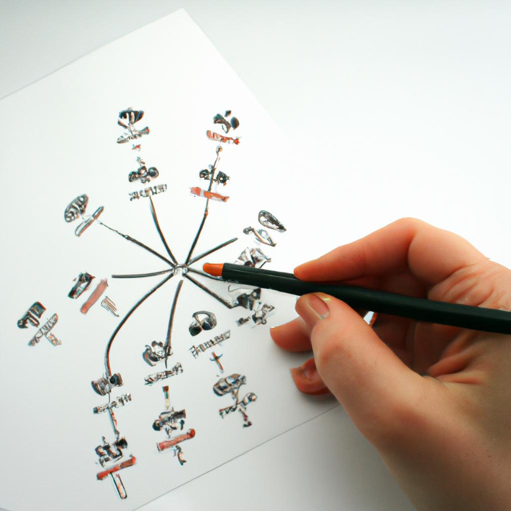 Person studying family tree diagram